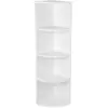 Image de Étagère d'angle 4 niveaux effet bois blanc