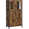 Image de Meuble de rangement 4 portes effet bois noir