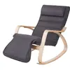 Image de Fauteuil à bascule moderne tissu bois gris foncé