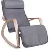 Image de Fauteuil à bascule moderne imitation lin gris