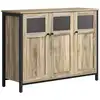 Image de Buffet avec placard 3 portes cadre en acier marron turquoise et noir