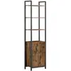 Image de Bibliothèque verticale à 6 niveaux avec porte marron et noir
