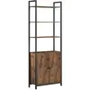 Image de Bibliothèque verticale à 6 niveaux avec porte marron et noir