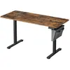 Image de Bureau électrique assis-debout 60 x 140 x (72-120) cm marron et noir