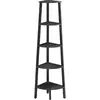 Image de Étagère d'angle bibliothèque 5 niveaux gris anthracite noir mat