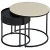 Image de Tables basses lot de 2 rangement discret et plateau beige naturel noir
