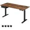 Image de Bureau électrique réglable en hauteur 70 x 160 cm marron et noir