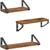 Image de Étagère murale lot de 3 marron rustique et noir