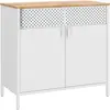 Image de Buffet fermeture magnétique acier couleur boisée blanc