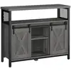 Image de Meuble de rangement avec 2 portes 33 x 100 x 80 cm gris et noir