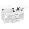 Image de Table basse 2 tiroirs compartiments cachés et ouverts blanc neige