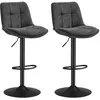 Image de Tabourets de bar lot de 2 hauteur réglable siège pivotant gris ardoise