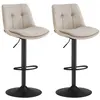 Image de Tabourets de bar lot de 2 hauteur réglable siège pivotant blanc crème