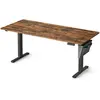 Image de Bureau électrique réglable en hauteur 180 x 80 cm marron rustique