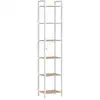 Image de Étagère 6 niveaux 30 x 40 x 187,5 cm style industriel beige et blanc