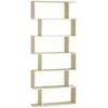 Image de Bibliothèque à 6 niveaux 24 x 70 x 191.6 cm cloison séparateur beige