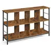 Image de Meuble de rangement 2 niveaux 33 x 132,6 x 80 cm marron et noir