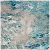 Image de Tapis polypropylène bleu/beige 122 x 122 cm