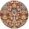 Image de Tapis laine rouge/multicolore 122 x 122 cm