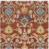 Image de Tapis laine rouge/multicolore 122 x 122 cm