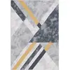 Image de Tapis polyester grey / gold black 91 x 152 cm