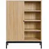 Image de Bibliothque 1 porte 4 niches effet bois 80 cm