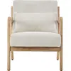 Image de Fauteuil en bois et velours côtelé beige