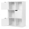 Image de Bibliothèque 6 cases 3 portes blanc 60 x 29 x 90 cm
