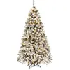 Image de Sapin de noël artificiel enneigé lumineux 1010 branches blanc 230cm