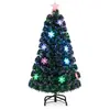 Image de Sapin de Noël artificiel fibre optique LED étoile et flocon de neige
