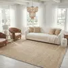 Image de Tapis fibre naturelle en herbiers marins beige/gris, 91 x 152 cm