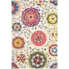 Image de Tapis boh ¨me chic en polypropyl ¨ne blanc/multicolore, 155 x 231 cm