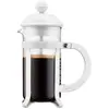 Image de Cafetière à piston 3 tasses crème blanc en verre H18.9