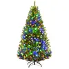Image de Sapin de noël artificiel lumineux feuilles en pvc vert 150 cm
