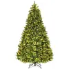 Image de Sapin de noël artificiel lumineux avec pommes de pin vert 240cm
