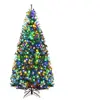 Image de Sapin de noël artificiel lumineux led lumière 4 couleurs vert 210cm