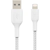 Image de Belkin Câble Lightning vers USB-A tressé BoostCharge Pro - 3 mètres - Blanc