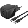 Image de Belkin Chargeur USB-C compact BoostCharge 25W avec câble USB-C vers USB-C - 1 mètre - Noir