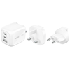 Image de Belkin BoostCharge Pro chargeur GaN 3 ports 70 W avec kit d'adaptateurs de voyage - Blanc