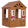 Image de Maisonnette enfant avec fenêtres et accessoires, en bois