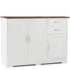 Image de Buffet de cuisine avec 2 placards à portes 2 tiroirs blanc 100x40x78cm