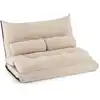 Image de Fauteuil de sol convertible 2 places beige 180 x110 cm