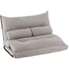 Image de Fauteuil de sol convertible 2 places gris 180 x110 cm