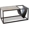 Image de Table basse porte-revue en pierre et métal noir