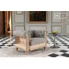 Image de Fauteuil chesterfield en lin gris