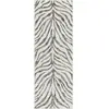 Image de Tapis de couloir zébré bohème gris foncé/beige 80x220