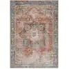 Image de Tapis vintage lavable en machine rouge/bleu 160x220