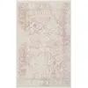 Image de Tapis vintage patiné en polypropylène blanc/rose, 76 x 122 cm