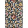 Image de Tapis laine marine/multicolore 122 x 183 cm