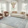 Image de Tapis vintage patiné en polypropylène gris/blanc, 155 x 229 cm